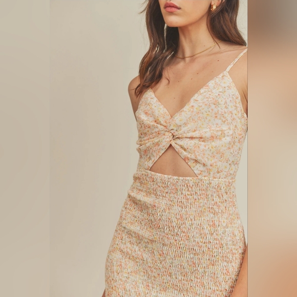 Mable Floral Cutout Spaghetti Strap Mini Dress - Picture 12 of 16